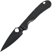 Daggerr F22FBBN Zhalo Black D2 Carbon Steel Spear Point Framelock Knife Black Handles