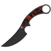 QSP 166C2 Viper Black Stonewash Clip Point Fixed Blade Knife Black/Red Tortoise Handles