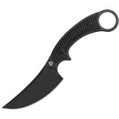 QSP 166A2 Viper Black Stonewash Clip Point Fixed Blade Knife Black G10 Handles