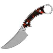 QSP 166C1 Viper Stonewash Clip Point Fixed Blade Knife Black/Red Tortoise Handles