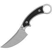 QSP 166A1 Viper Stonewash Clip Point Fixed Blade Knife Black G10 Handles