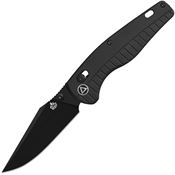 QSP 165C2 Reptile Black Clip Point Glyde Lock Knife Black G10 Handles