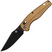 QSP 165A2 Reptile Black Clip Point Glyde Lock Knife Champagne Alum Handles