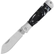 QSP 167C Jumping Jack Satin Slip Joint Knife Black/White Handles