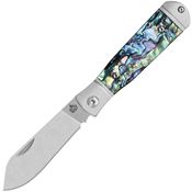 QSP 167A Jumping Jack Satin Slip Joint Knife Abalone Handles