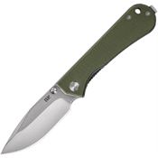 NuKnives 131003 Kumpanter Satin D2 Carbon Steel Drop Point Linerlock Knife OD Green G10 Handles