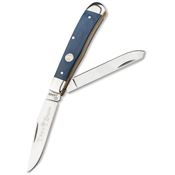 Boker 110887 Treebrand Carbon Steel Trapper Knife Blue Micarta Handles