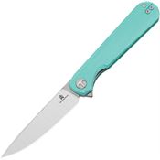 Bestech MK13D Bestechman Flick Two-Tone D2 Carbon Steel Linerlock Knife Aqua Blue G10 Handles
