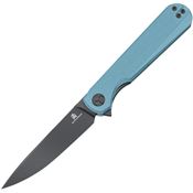 Bestech MK13F Bestechman Flick Black D2 Carbon Steel Linerlock Knife Blue/Gray G10 Handles