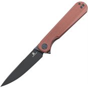 Bestech MK13G Bestechman Flick Black D2 Carbon Steel Linerlock Knife Brown G10 Handles