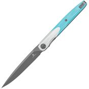Bestech MK14D Bestechman Lanza Gray Linerlock Knife Blue/White G10 Handles