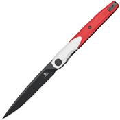 Bestech MK14G Bestechman Lanza Black Stonewash Linerlock Knife Red/White G10 Handles