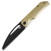 Bestech T2503B Taipan Black MagnaCut Sheepsfoot Framelock Knife Bronze Titanium Handles