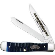 Case XX 53980 Trapper Knife Ocean Blue Gator Jigged Bone Handles
