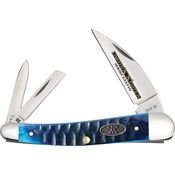 Case XX 53983 Seahorse Whittler Knife Ocean Blue Gator Jigged Bone Handles
