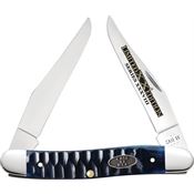 Case XX 53985 Muskrat Knife Ocean Blue Gator Jigged Bone Handles