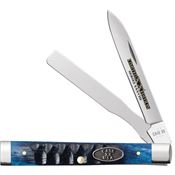 Case XX 53986 Baby Doc Knife Ocean Blue Gator Jigged Bone Handles