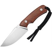 Civivi 24058B3 Gander Satin Clip Point Fixed Blade Knife Brown Wood Handles