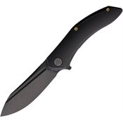Cavol C01DDW Bucarto Black Framelock Knife Black titanium Habdles