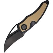 Cavol C08DW Krasu Black Framelock Knife Black/Gold Handles