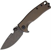 DPx HSF053 HEST Urban Black Stonewash Drop Point Framelock Knife Bronze Stonewash Handles