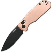 CJRB 1954CO Maximal Black Drop Point Crossbar Lock Knife Stonewash Copper handles