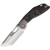 Ketuo M036 Yakuza Satin Tanto Framelock Knife Copper Foil Carbon Fiber Handles