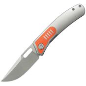 Kubey 377A Common Thread Stonewash Linerlock Knife Gray Titanium/Orange G10 Handles