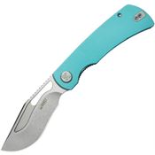 Kubey 397B Gurkha Stonewash Kurki Linerlock Knife Blue G10 Handles