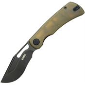 Kubey 397D Gurkha Black Stonewash Kurki Linerlock Knife Ultem Handles