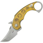 Kubey 439C Jaw Sand Blast Karambit Linerlock Knife Ultem Handles