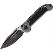 Microtech 11351NC Auto Ludt Gen III Two-Tone Button Lock Knife Gray/Black Traction Handles