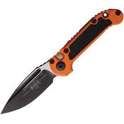 Microtech 11351OR Auto Ludt Gen III Two-Tone Button Lock Knife Orange/Black Traction Handles
