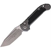 Microtech 113610APNC Auto Ludt Gen III Apocalyptic Button Lock Knife Gray/Black Traction Handles