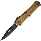 Microtech 11461TA Auto Combat Troodon SE Gen III two-Tone Bowie OTF Knife Tan Handles