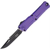 Microtech 12171PUS Auto Combat Troodon Intercepto Two-Tone OTF Knife Purple Handles