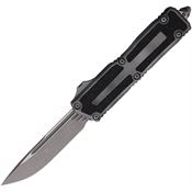 Microtech 127810APWME Auto Scarab II Gen III Apocalyptic OFT Knife Weathered/Black Traction Handles