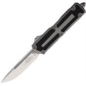 Microtech 127810NC Auto Scarab II Gen III Sonewash OFT Knife Gray/Black Traction Handles