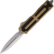 Microtech 128010TA Auto Scarab II Gen III Stonewash Dagger OFT Knife Tan/Black Traction Handles
