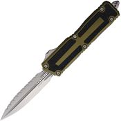 Microtech 128012OD Auto Scarab II Gen III Stonewash Serrated Dagger OFT Knife OD Green Handles
