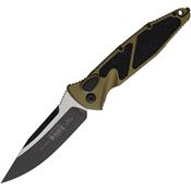 Microtech 160A1OD Auto Socom Elite Two-Tone Button Lock Knife OD Green/Black Traction Handles