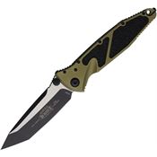 Microtech 1611OD Socom Elite Two-Tone Tanto Linerlock Knife OD Green/Black Traction Handles