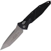 Microtech 161A10AP Auto Socom Elite Apocalyptic Tanto Button Lock Knife Black/Black Traction Handles