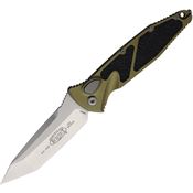 Microtech 161A10OD Auto Socom Elite Stonewash Tanto Button Lock Knife OD Green/Black Traction Handles