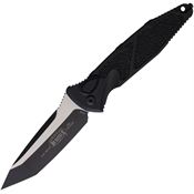Microtech 161A1T Auto Socom Elite Two-Tone Tanto Button Lock Knife Black/Black Traction Handles