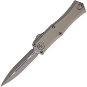 Microtech 1702M10APNC Auto Hera II Mini Apocalyptic Double Edge OFT Knife Gray Handles