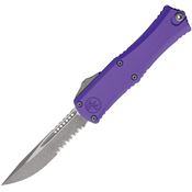 Microtech 1703M11APPU Auto Hera II Mini Apocalyptic Part Serrated OFT Knife Purple Handles
