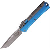 Microtech 18510APBL Auto Glykon Apocalyptic Tanto OFT Knife Blue Apocalyptic Handles