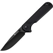 SenCut 240953 Aetheris Black Clip Point Linerlock Knife Black Micarta Handles