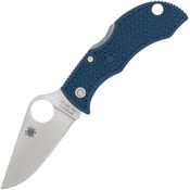 Spyderco MPCBL Manbug Satin SPY27 Coba Lockback Knife Blue FRN Handles